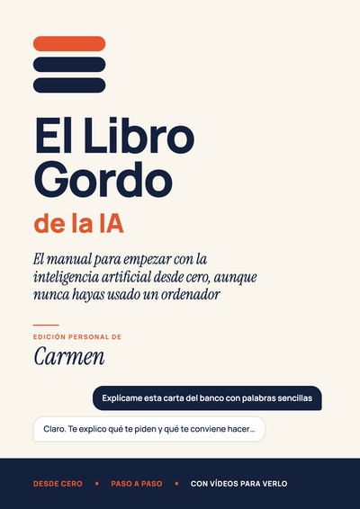Portada de El Libro Gordo de la IA con el nombre del lector